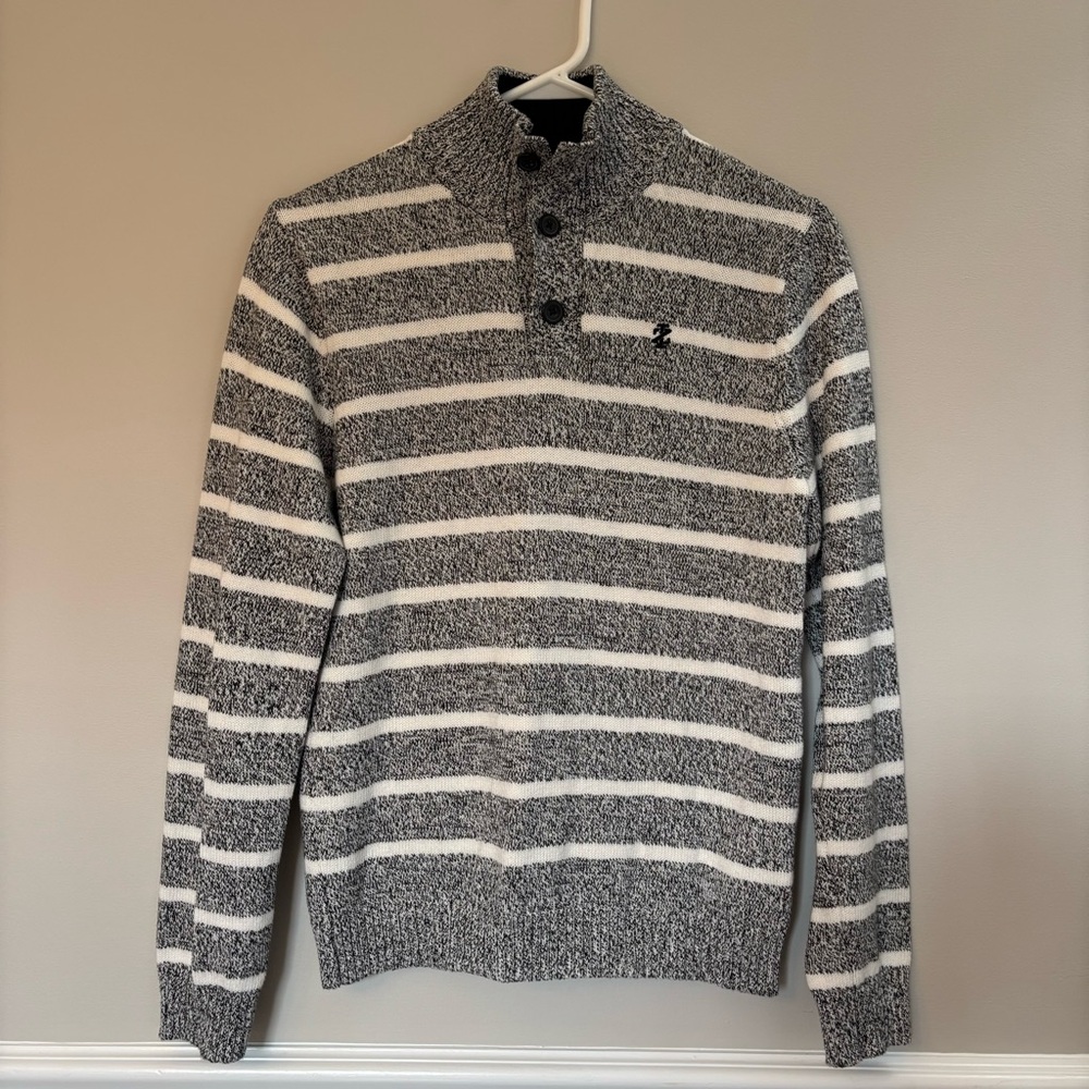 Boys Izod mock neck striped sweater